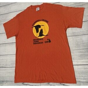 Vintage Sandhill Crane Michigans Living Resources DNR Size XL Rare HTF